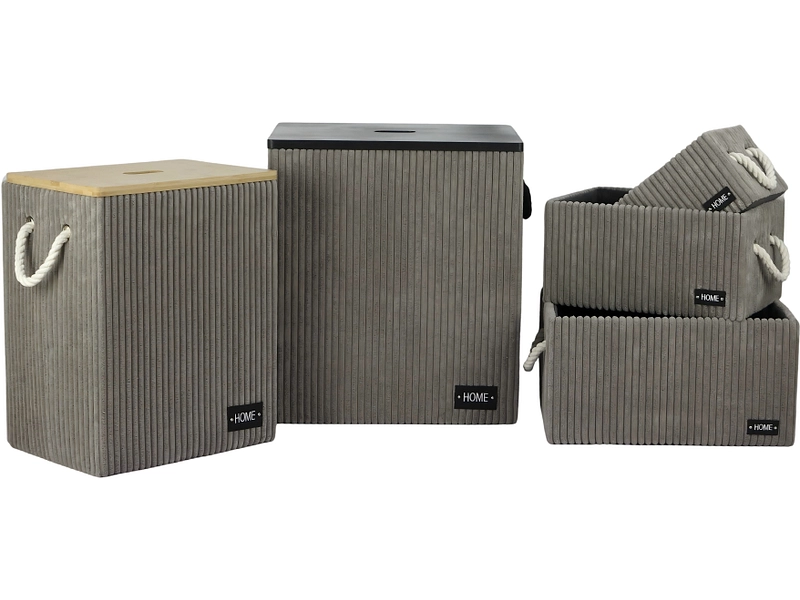 Panier à linge HAMPER gris