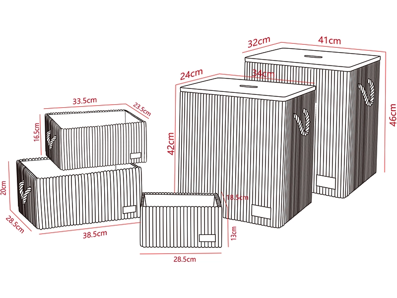 Panier à linge HAMPER gris