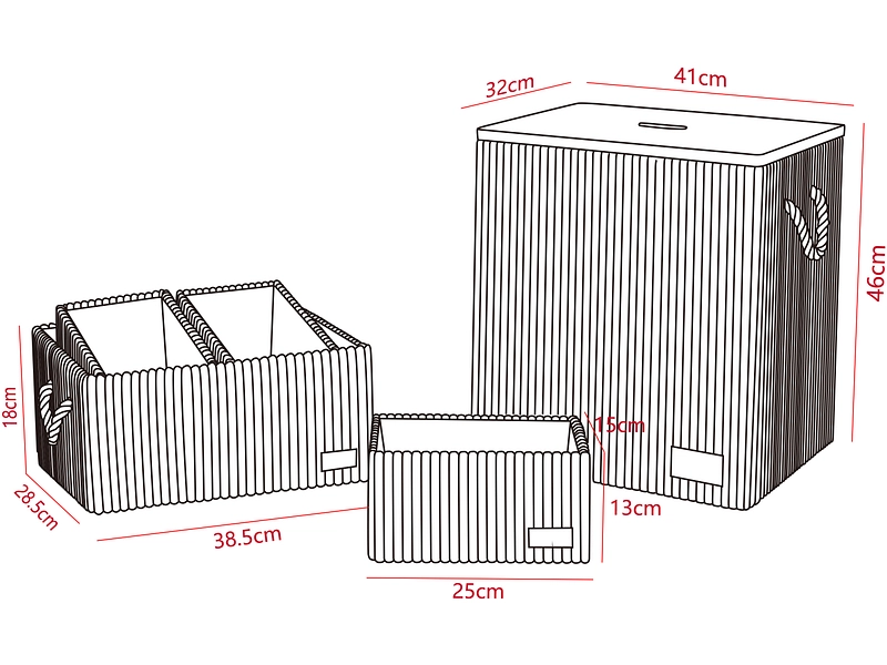 Panier de rangement HUNDER brun