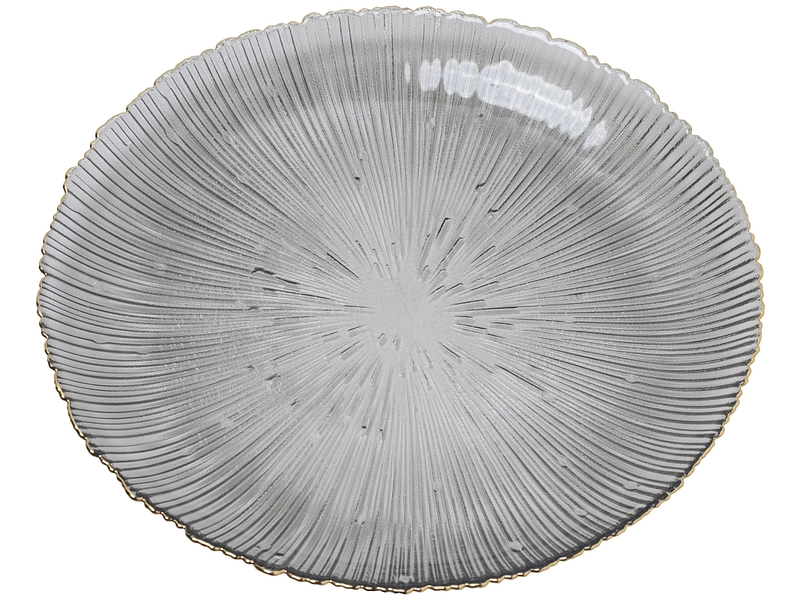 Assiette de présentation BEATRICE verre gris Assiette de présentation BEATRICE verre gris