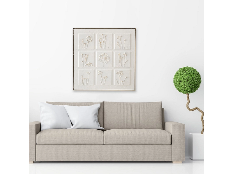 Toile texturée INDIA 1 pièce blanc