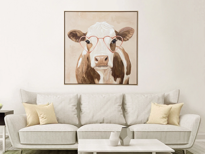 Toile imprimée et peinte main NORI 1 pièce multicolore