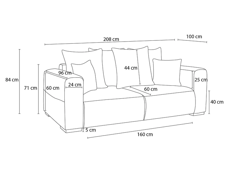 2er Sofa BOBOCHIC SIDONIE