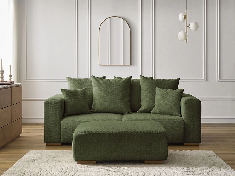 Divano 2 posti con pouf BOBOCHIC SIDONIE