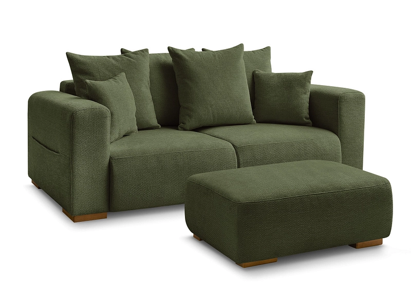 Divano 2 posti con pouf BOBOCHIC SIDONIE