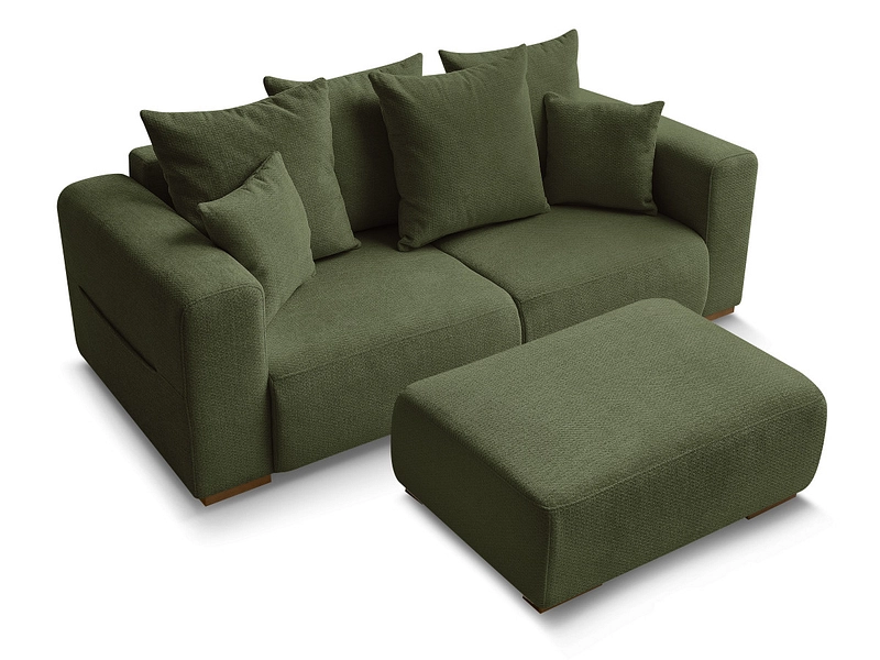 Divano 2 posti con pouf BOBOCHIC SIDONIE