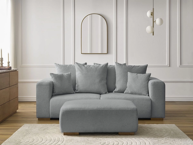 Divano 2 posti con pouf BOBOCHIC SIDONIE