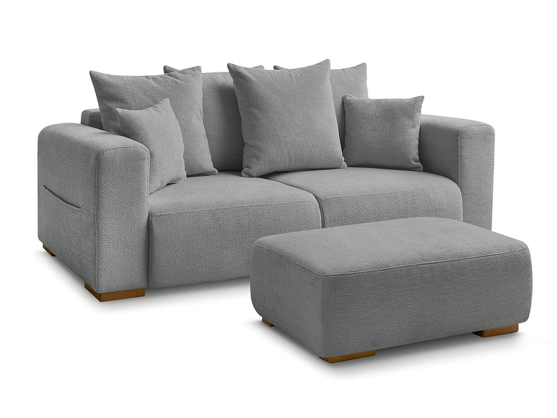 Divano 2 posti con pouf BOBOCHIC SIDONIE