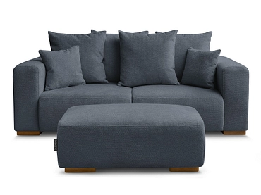 Canapé 2 places avec pouf BOBOCHIC SIDONIE