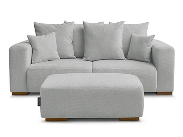 Canapé 2 places avec pouf BOBOCHIC SIDONIE