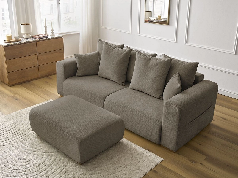 3er Sofa mit Hocker BOBOCHIC SIDONIE 3er Sofa mit Hocker BOBOCHIC SIDONIE