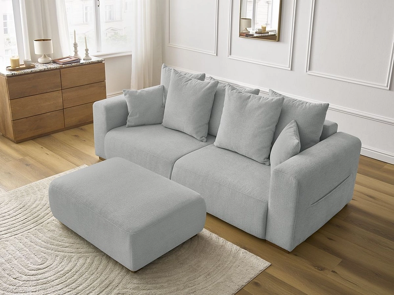 3er Sofa mit Hocker BOBOCHIC SIDONIE 3er Sofa mit Hocker BOBOCHIC SIDONIE