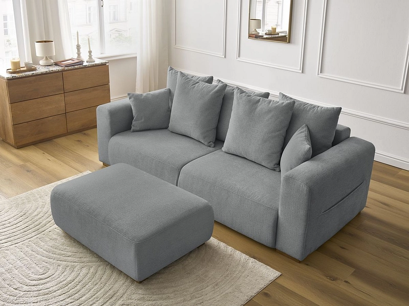 3er Sofa mit Hocker BOBOCHIC SIDONIE 3er Sofa mit Hocker BOBOCHIC SIDONIE