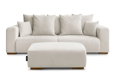 Canapé 3 places avec pouf BOBOCHIC SIDONIE