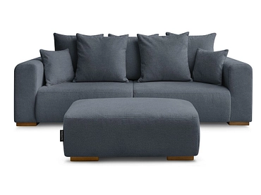 Canapé 3 places avec pouf BOBOCHIC SIDONIE