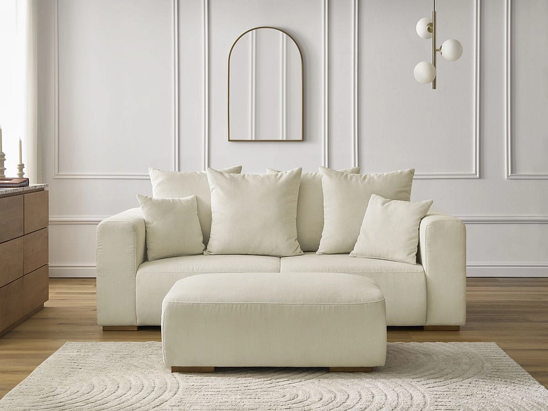 Divano 2 posti con pouf BOBOCHIC SIDONIE