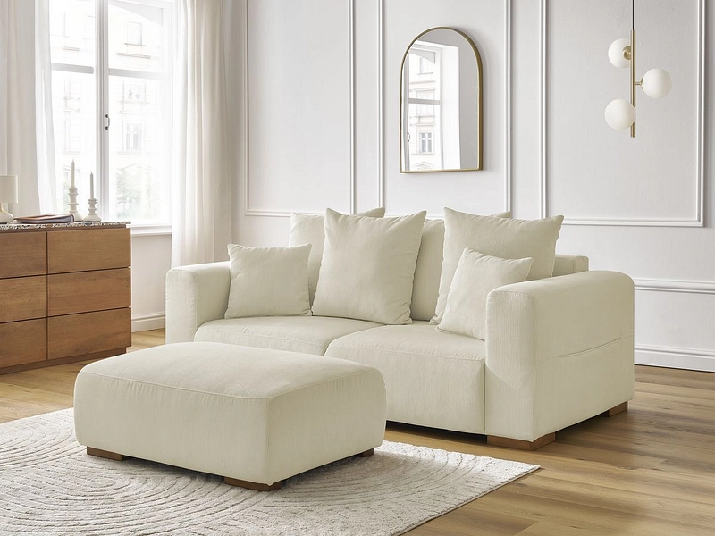 Divano 2 posti con pouf BOBOCHIC SIDONIE