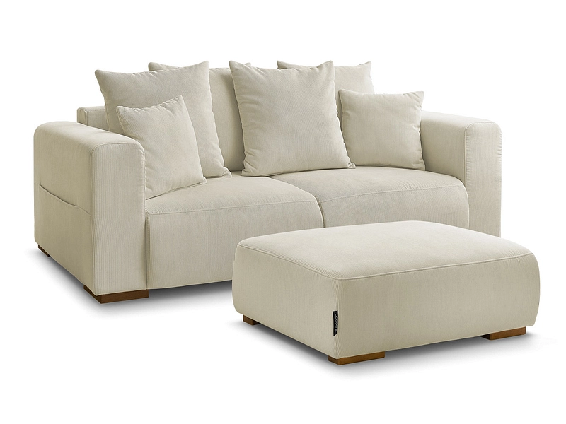 Divano 2 posti con pouf BOBOCHIC SIDONIE