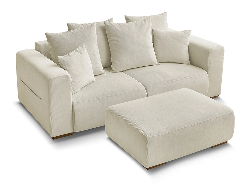 Divano 2 posti con pouf BOBOCHIC SIDONIE