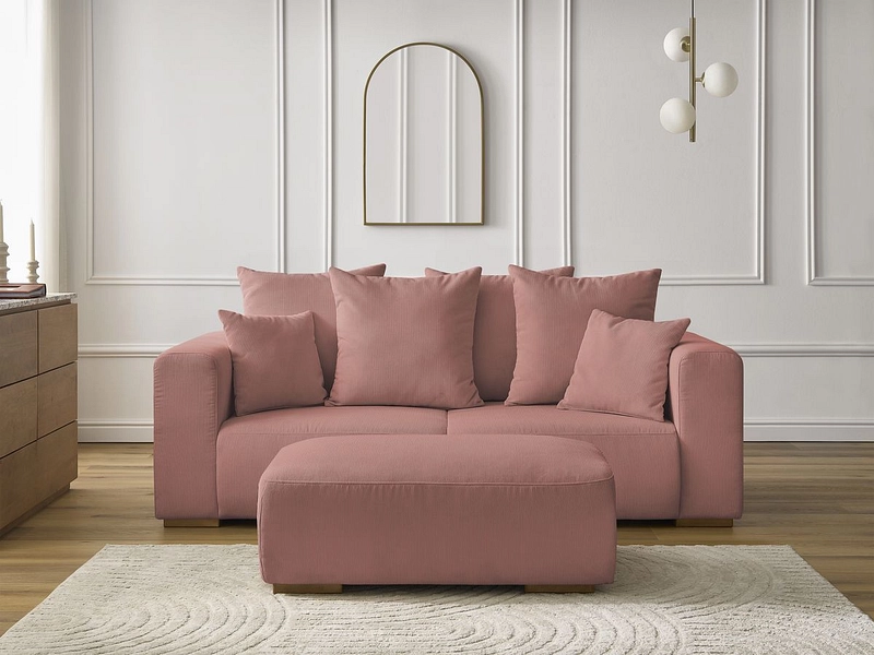 Divano 2 posti con pouf BOBOCHIC SIDONIE