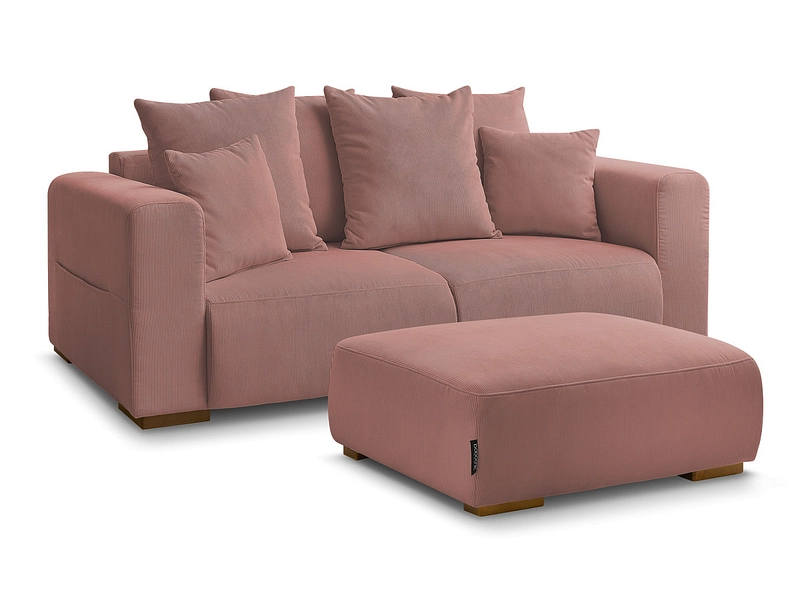 Divano 2 posti con pouf BOBOCHIC SIDONIE