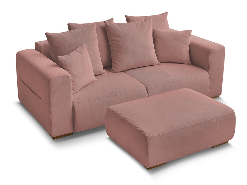 Divano 2 posti con pouf BOBOCHIC SIDONIE