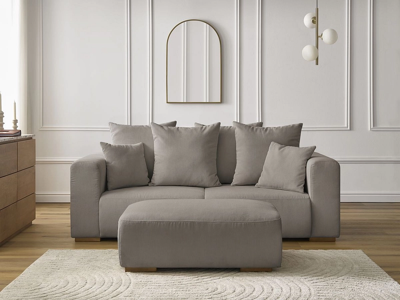 Divano 2 posti con pouf BOBOCHIC SIDONIE