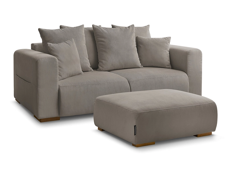 Divano 2 posti con pouf BOBOCHIC SIDONIE