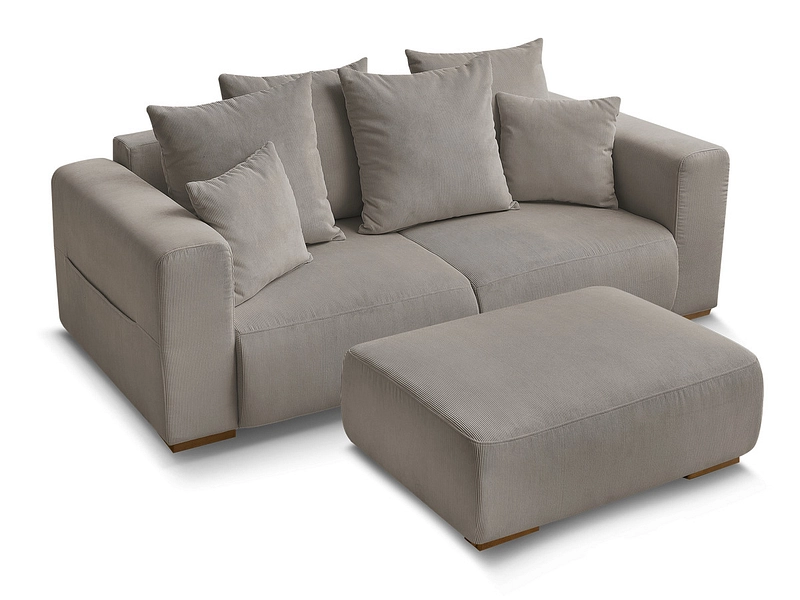 Divano 2 posti con pouf BOBOCHIC SIDONIE