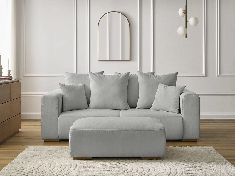 Divano 2 posti con pouf BOBOCHIC SIDONIE