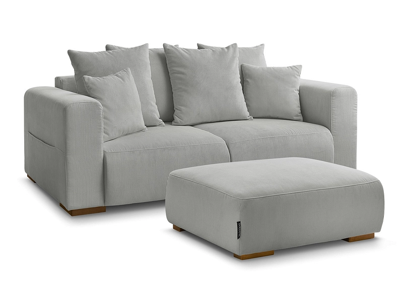 Divano 2 posti con pouf BOBOCHIC SIDONIE