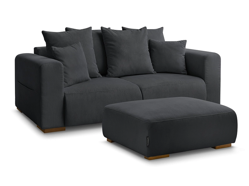 Divano 2 posti con pouf BOBOCHIC SIDONIE