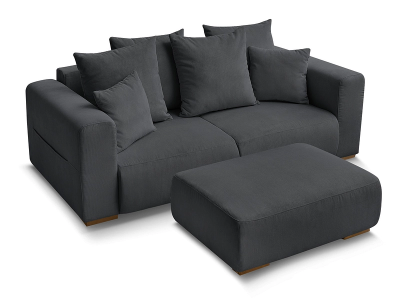 Divano 2 posti con pouf BOBOCHIC SIDONIE