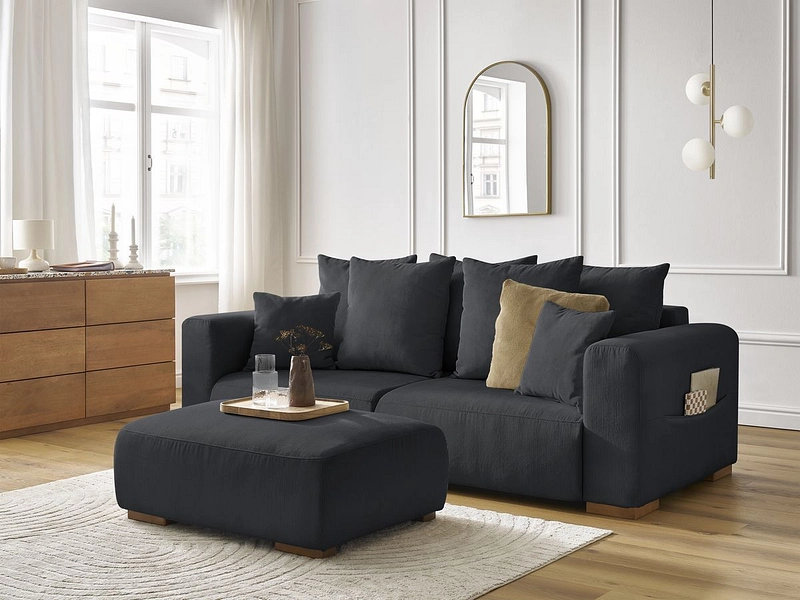 3er Sofa mit Hocker BOBOCHIC SIDONIE 3er Sofa mit Hocker BOBOCHIC SIDONIE