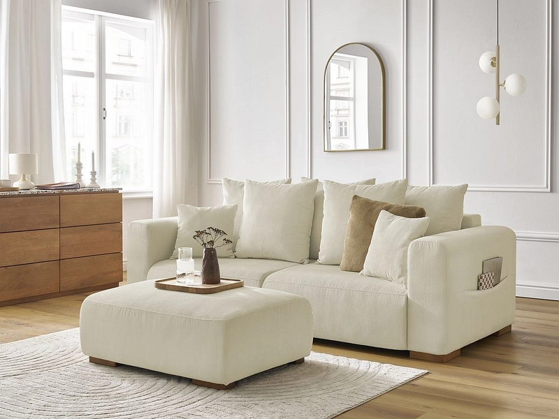 3er Sofa mit Hocker BOBOCHIC SIDONIE