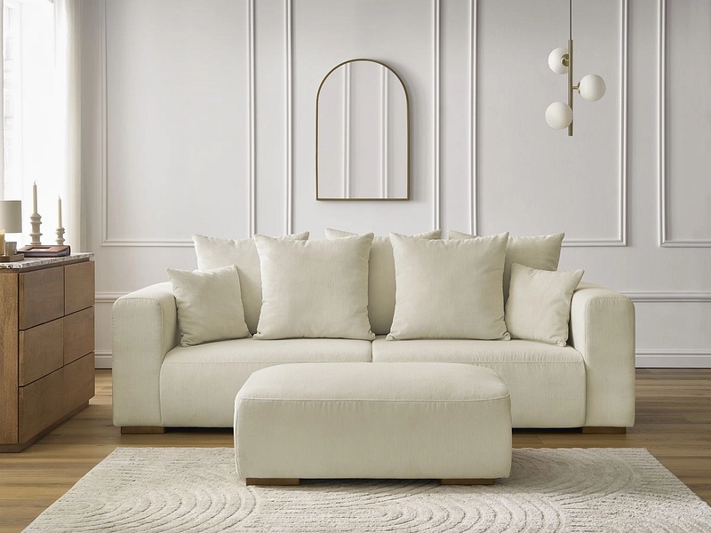 3er Sofa mit Hocker BOBOCHIC SIDONIE