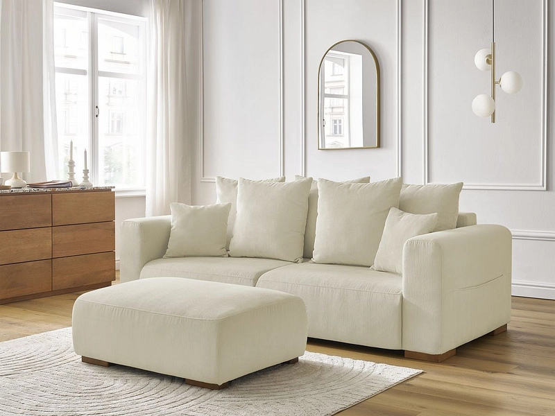3er Sofa mit Hocker BOBOCHIC SIDONIE