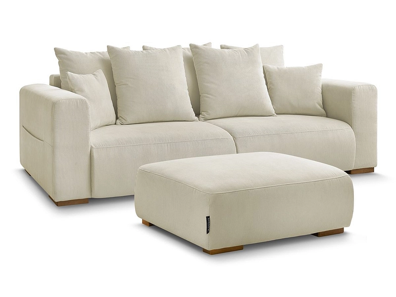 3er Sofa mit Hocker BOBOCHIC SIDONIE