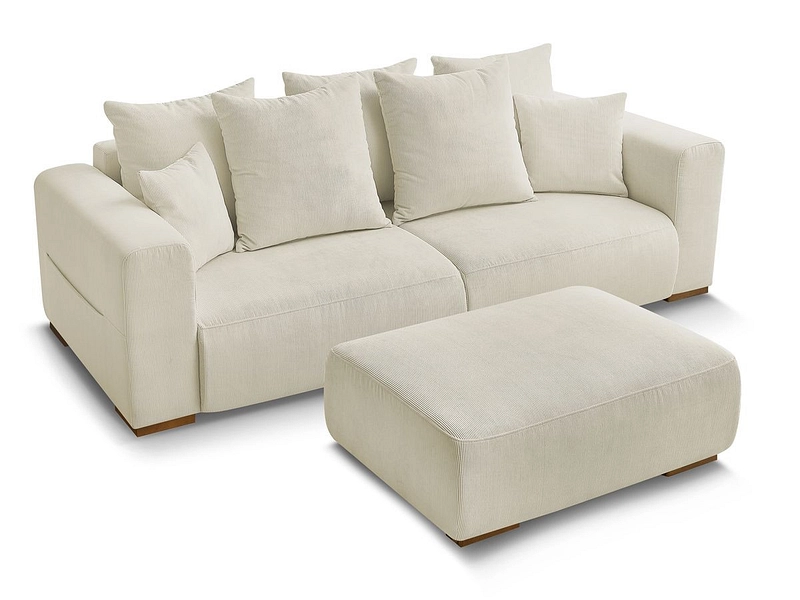 3er Sofa mit Hocker BOBOCHIC SIDONIE