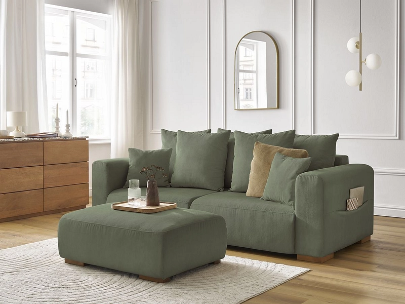 3er Sofa mit Hocker BOBOCHIC SIDONIE