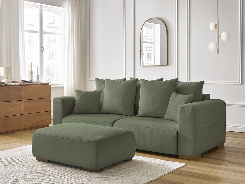 3er Sofa mit Hocker BOBOCHIC SIDONIE