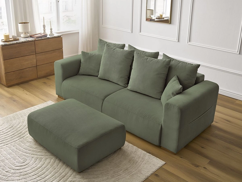 3er Sofa mit Hocker BOBOCHIC SIDONIE