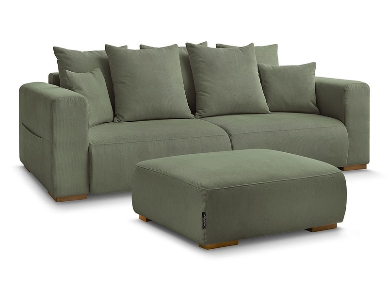 3er Sofa mit Hocker BOBOCHIC SIDONIE
