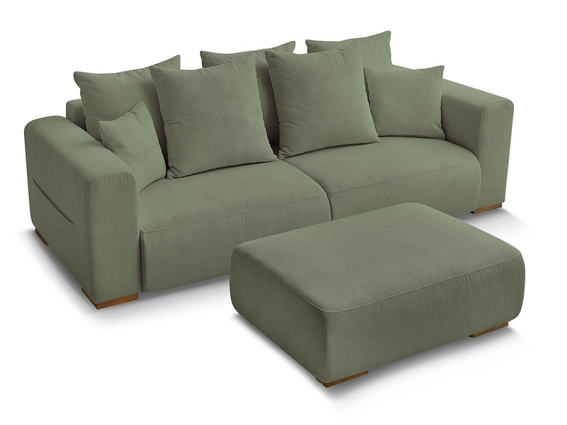 3er Sofa mit Hocker BOBOCHIC SIDONIE