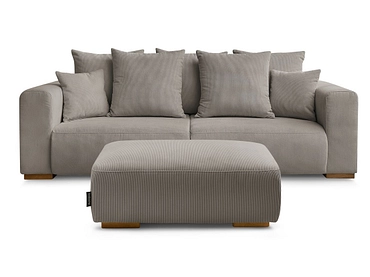 Canapé 3 places avec pouf BOBOCHIC SIDONIE