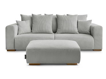 Canapé 3 places avec pouf BOBOCHIC SIDONIE