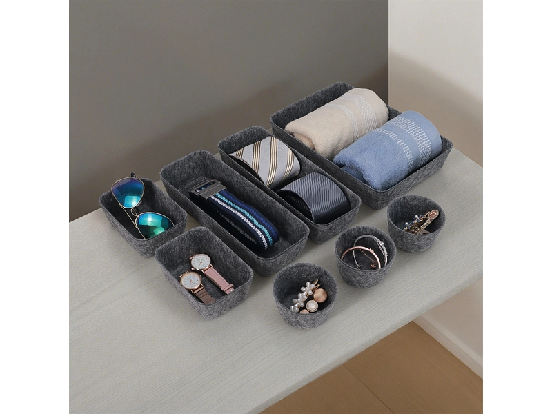 Set Aufbewahrungsboxen JANEL grau