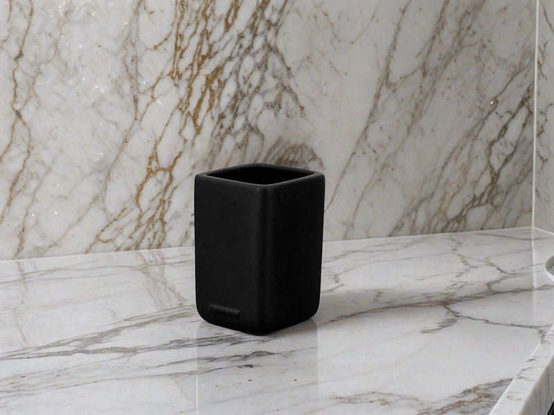 Badezimmerbecher BRUSH schwarz