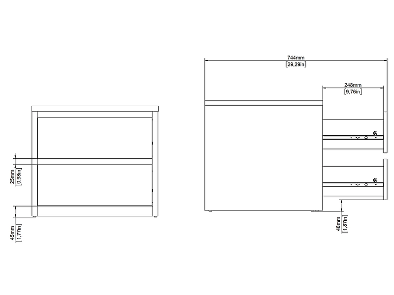 Nachttisch NEXT 2 Schubladen