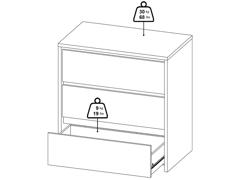 Commode NEXT 3 tiroirs